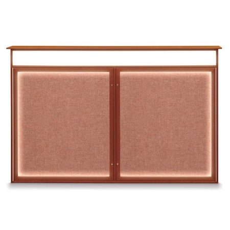United Visual Products Open Faced Traditional Rounded Corkboard UV647ARC-BRONZE-COBACC